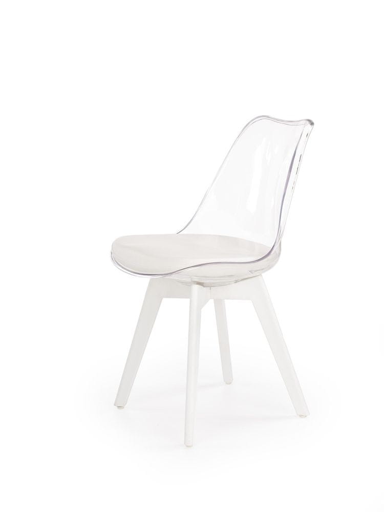 Halmar Jedálenská stolička K245 - biela / priehľadná